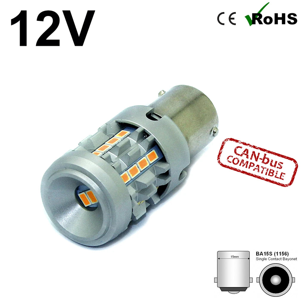 1156/BA15S/P21W - 18 LED BULBS (PAIR)