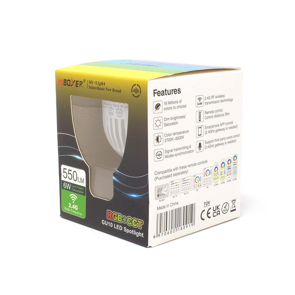 Milight Miboxer 6w RGB+CCT GU-10 LED Bulb FUT106