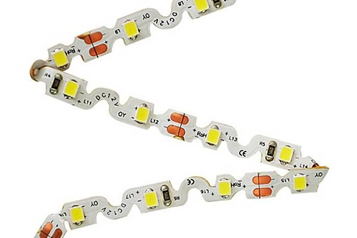 12v IP20 60 SMD/m 2835 LED Strip Light (S Shape)