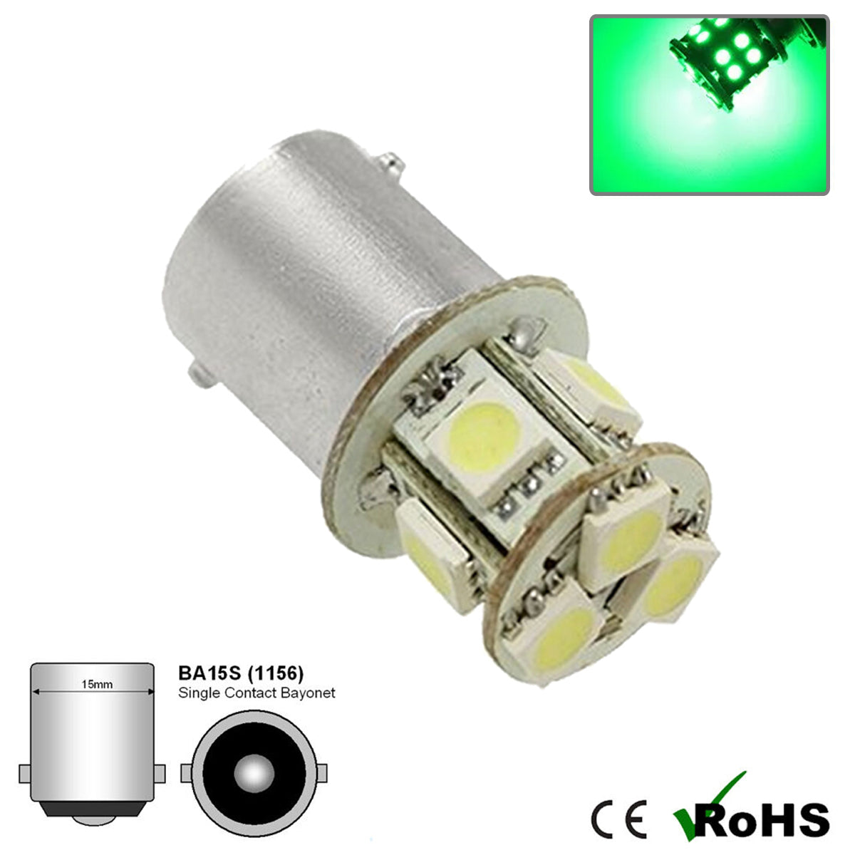 12v 207 BA15s 8 SMD LED Bulb