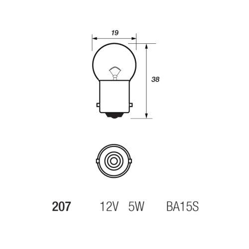 207 R5W OEM Replacement Bulbs (10 PACK)