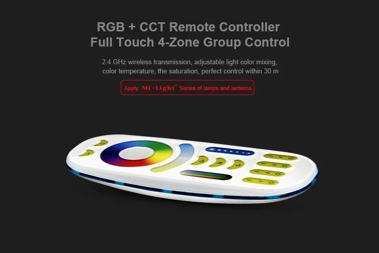 Milight RGB RGBW CCT 2.4G RF 4 Zone Remote FUT09