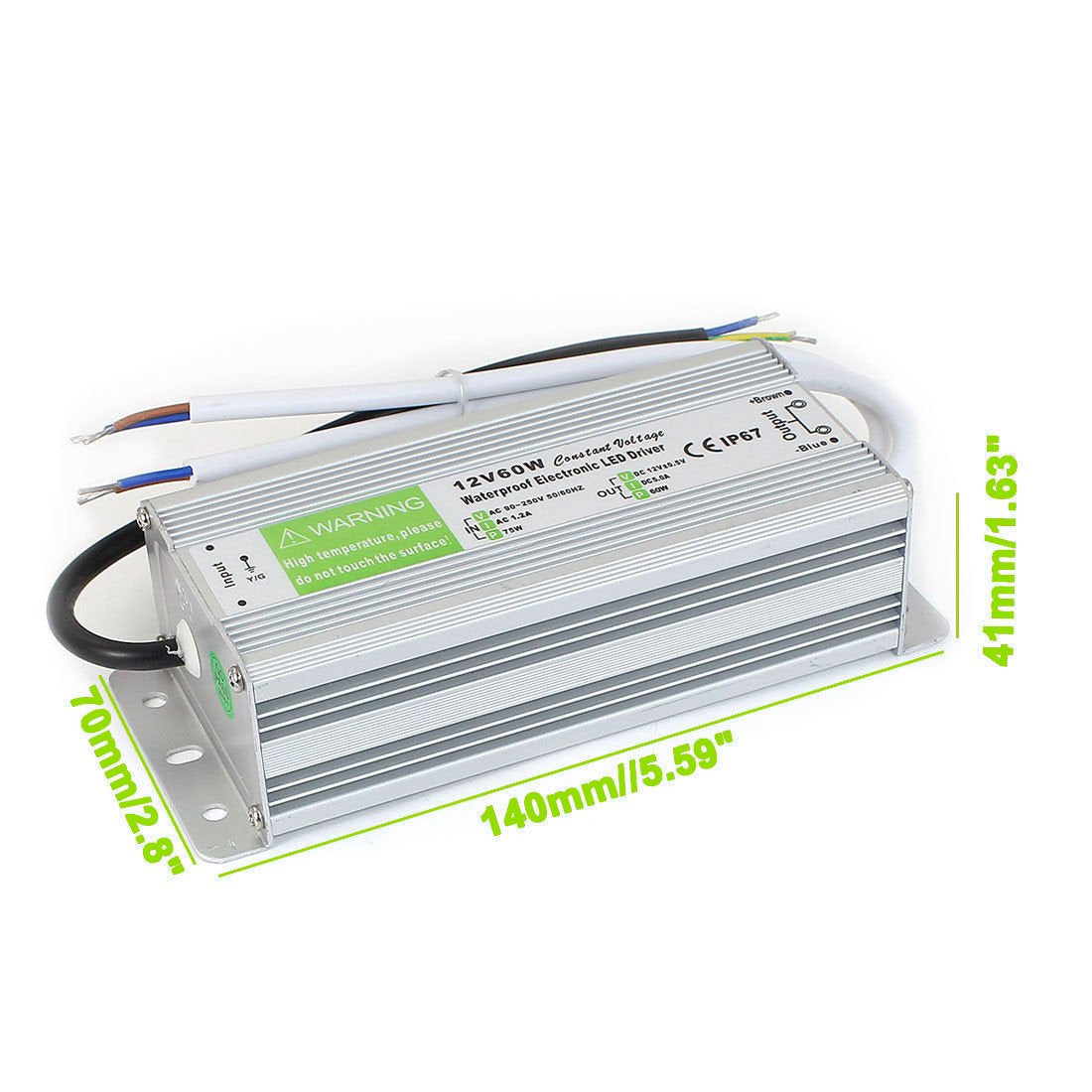 IP67 12V DC 60w 5A 230v Waterproof Power Supply