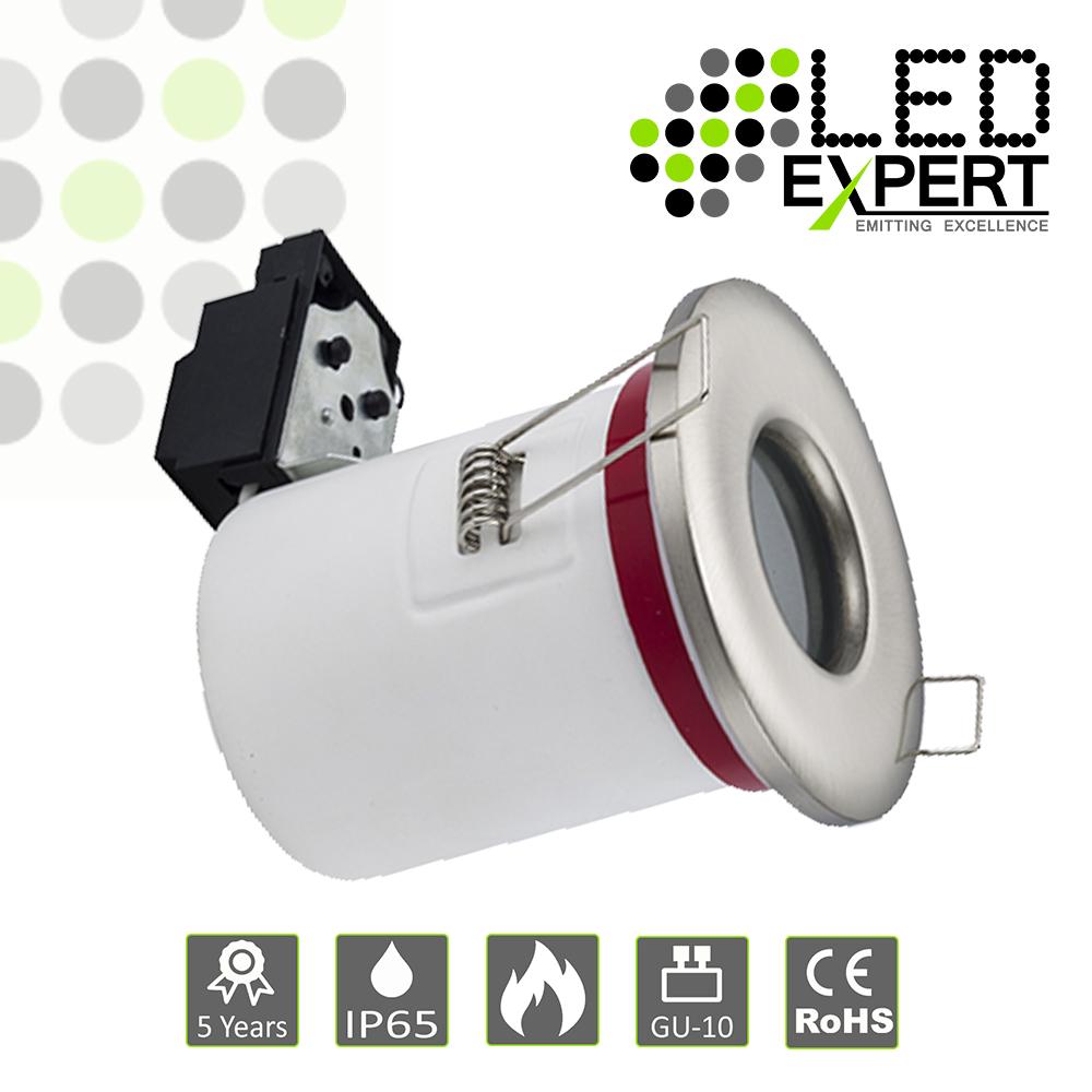 Fire Rated White / Nickel Cast GU10 IP65 Downlight