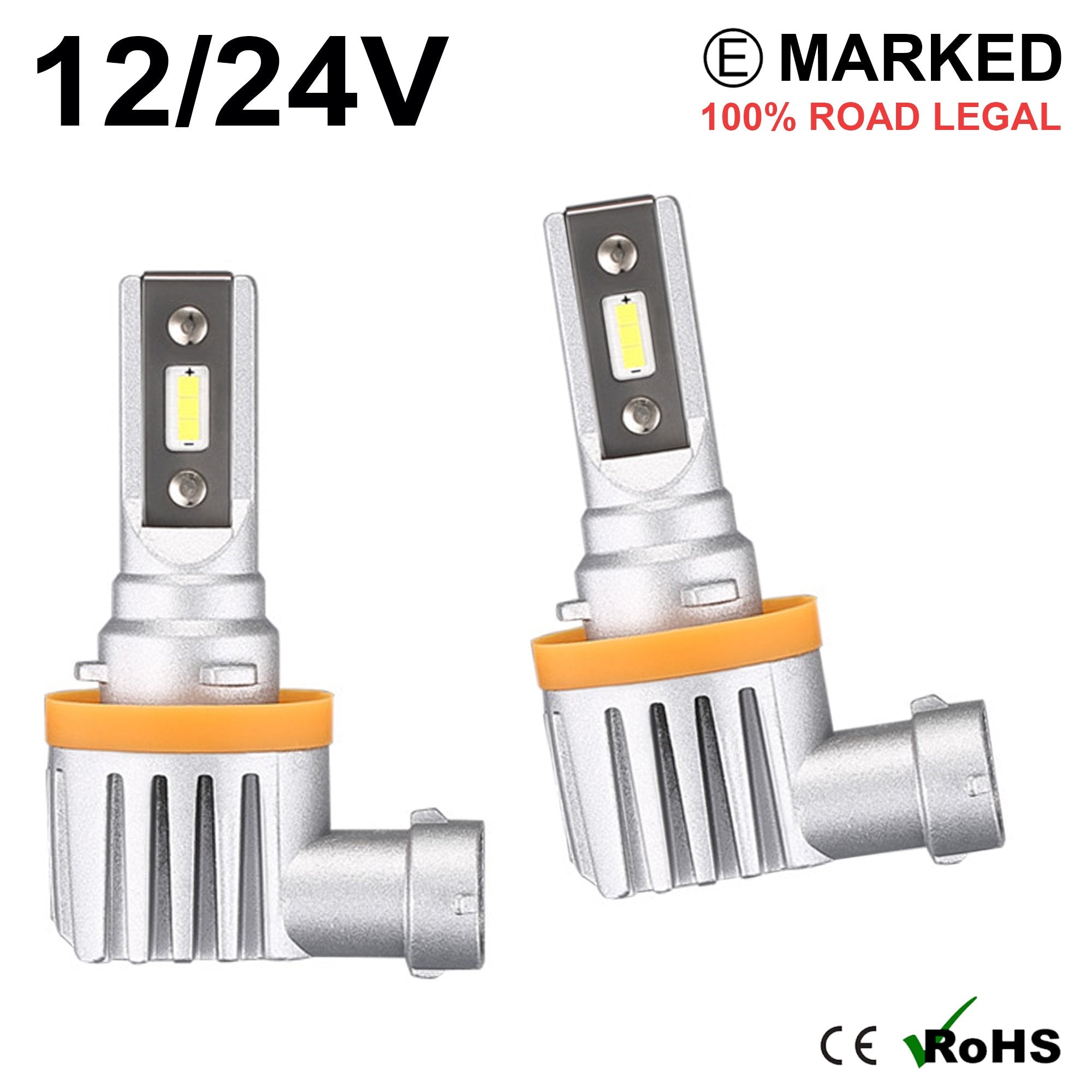 2 x H11 LED Headlight Bulbs - 4000LM