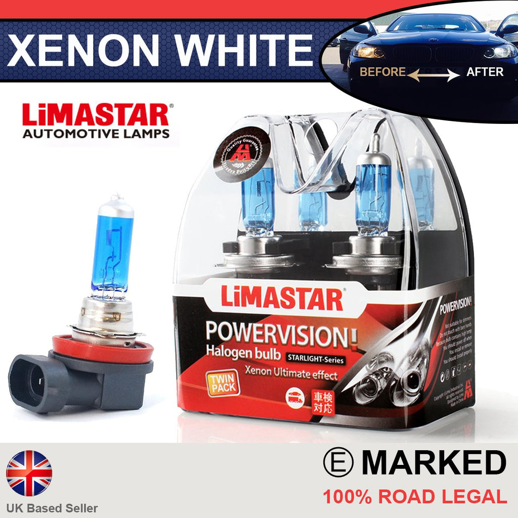 2 Piece Lima H11 Xenon Look 12V 55W Halogen Lamp Light Super White 
