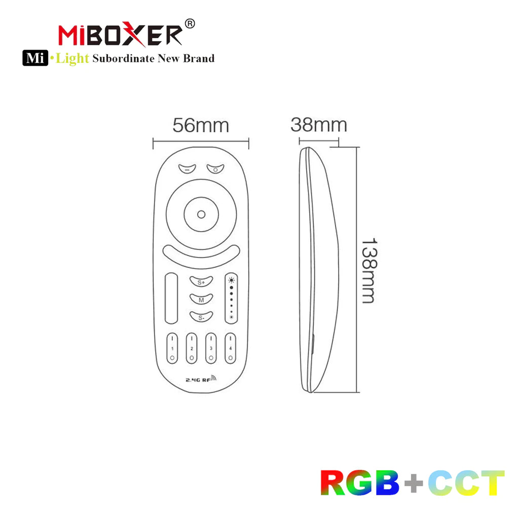 Milight RGB RGBW CCT 2.4G RF 4 Zone Remote FUT09