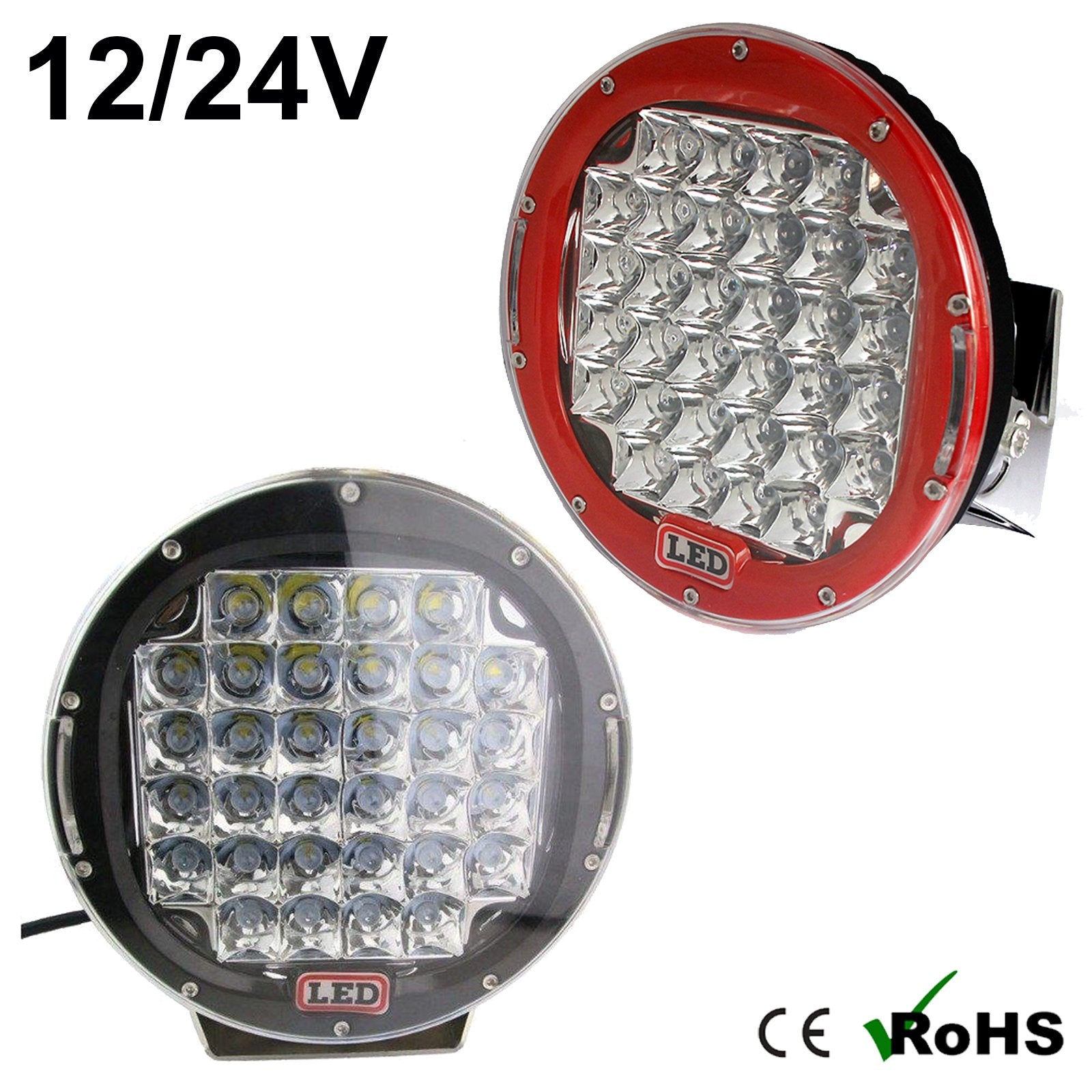 160w 9" Round Cree LED Work Light (Red/Black)