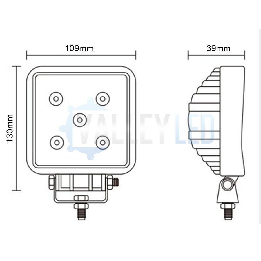 15w Square Cree LED Work Light