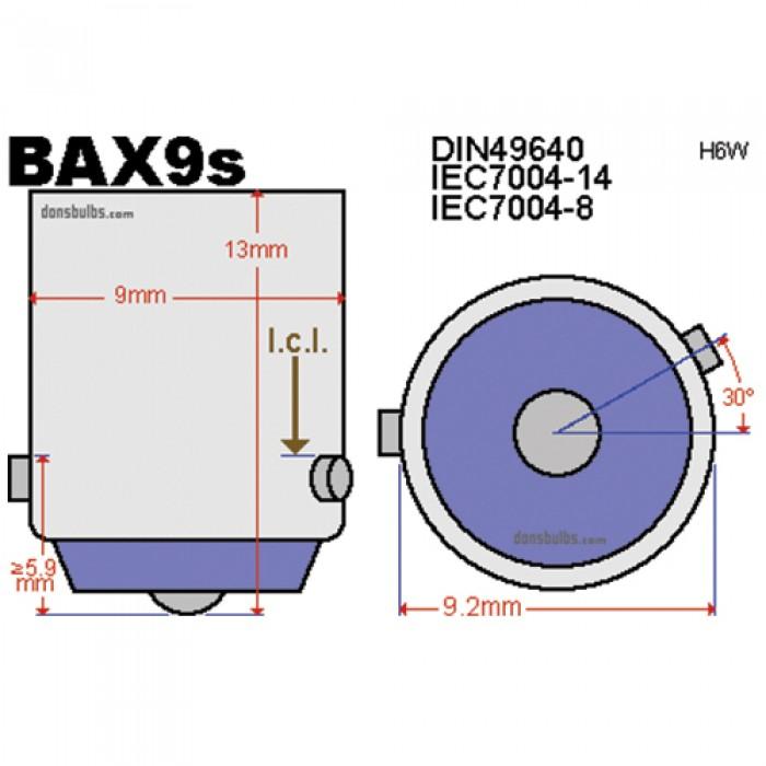 12v BAX9s 434 H6W Samsung LED Bulb (canbus)