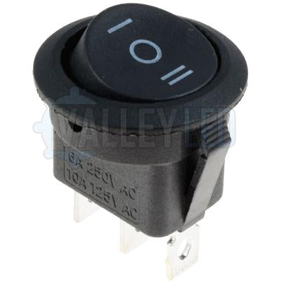 On/Off/On 20mm Black Round Rocker Switch SPDT